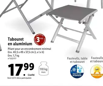 Lidl Tabouret en aluminium offre