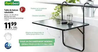 Lidl Table de balcon rabattable offre