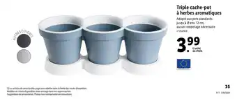 Lidl Triple cache-pot a herbes aromatiques offre