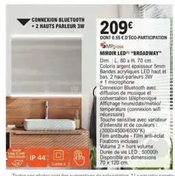 E.Leclerc MIROIR LED “BROADWAY” offre