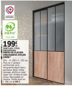 E.Leclerc PORTES DE PLACARD COULISSANTES ATELIER CHÊNE offre