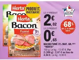 E.Leclerc Herta Bacon Fumé 3% Mat. Gr offre