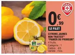 E.Leclerc CITRONS JAUNES NON TRAITES PANIER DU PRIMEUR offre