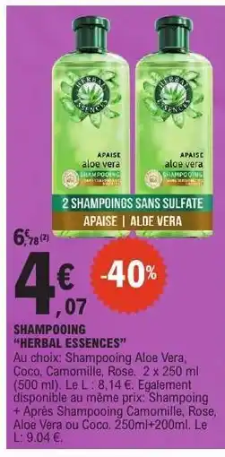 E.Leclerc SHAMPOOING 'HERBAL ESSENCES' offre