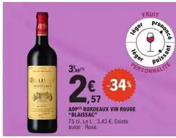 E.Leclerc AOP Bordeaux Vin Rouge 'Blaissac' offre