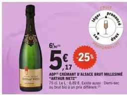 E.Leclerc Crémant d'Alsace Brut Millésime 'Arthur Metz' offre