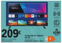 E.Leclerc TV LED 43A2 43 (POUCES) 109 CM offre