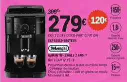E.Leclerc Expresso Broyeur DeLonghi offre