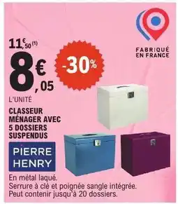 E.Leclerc CLASSEUR MÉNAGER AVEC 5 DOSSIERS SUSPENDUS offre