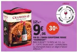 E.Leclerc VIN DE L'UNION EUROPÉENNE ROUGE “CRAMOISAY” offre
