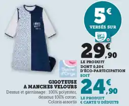 Super U Gigoteuse a manches velours offre