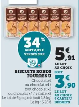 Super U Biscuits ronds fourres u offre