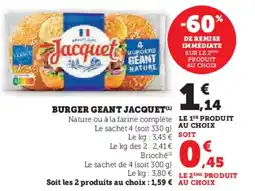 Super U Burger geant jacquet offre