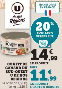 Super U Confit de canard du sud-ouest u de nos regions offre