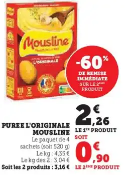 Super U Puree l'originale mousline offre