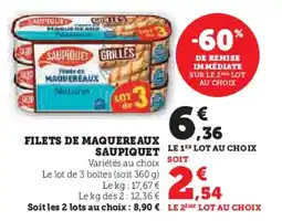Super U Filets de maquereaux saupiquet offre