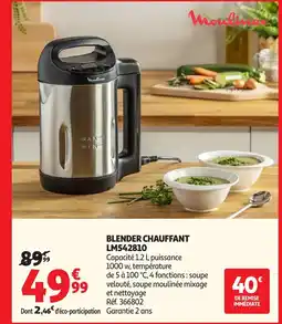Auchan MOULINEX Blender chauffant LM542810 offre