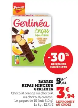 Super U Barres repas minceur gerlinea offre