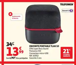 Auchan TELEFUNKEN Enceinte portable tlau 10 offre