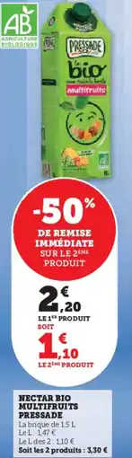 Super U Nectar bio multifruits pressade offre