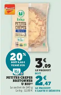 Super U Petites crepes bretonnes u bio offre