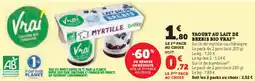 Super U Yaourt au lait de brebis bio vra offre