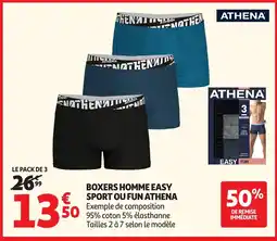 Auchan ATHENA Boxers homme easy sport ou fun offre