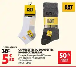 Auchan CAT Chaussettes ou socquettes homme caterpillar offre