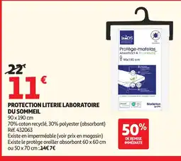 Auchan Protection literie laboratoire du sommeil offre