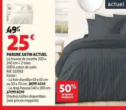 Auchan ACTUEL Parure satin offre