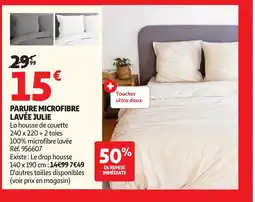 Auchan Parure microfibre lavée julie offre