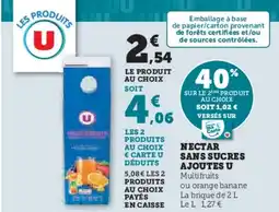 Super U Nectar sans sucres ajoutes u offre