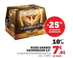 Super U Biere ambree grimbergen 6,5° offre