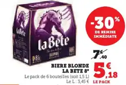 Super U Biere blonde la bete 8° offre
