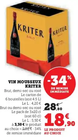 Super U Vin mousseux kriter offre