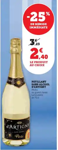 Super U Petillant sans alcool d'artigny offre