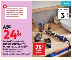 Auchan QILIVE Brosse soufflante Q.7880-bleu et doré offre