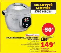 Super U MOULINEX Multicuiseur intelligent cookeo+ offre