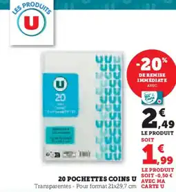 Super U 20 pochettes coins u offre