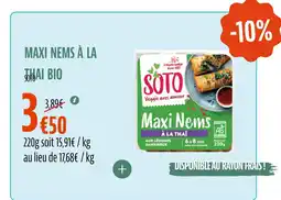 La Vie Claire SOTO Maxi nems à la thai bio offre