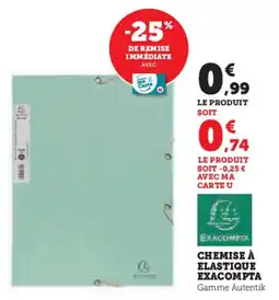 Super U Chemise à elastique exacompta offre