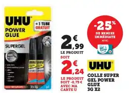 Super U Colle super gel power glue offre