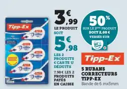 Super U 5 rubans correcteurs tipp-ex offre