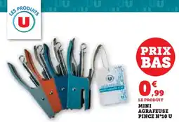 Super U Mini agrafeuse pince n°10 u offre