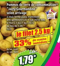 Norma Pommes de terre de consommation Jazzy/Gourmandine selon arrivage offre