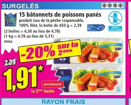 Norma FJORD 15 bâtonnets de poissons panés offre