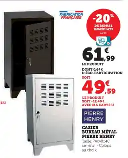 Super U Casier bureau métal pierre henry offre