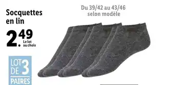 Lidl Socquettes en lin offre