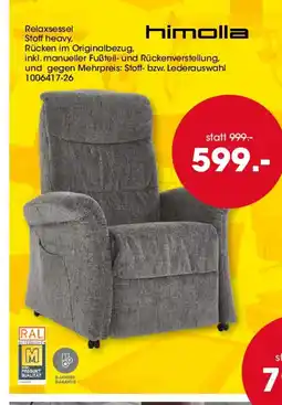 Möbel Martin Relaxsessel Stoff heavy offre