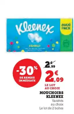 Super U Mouchoirs kleenex offre